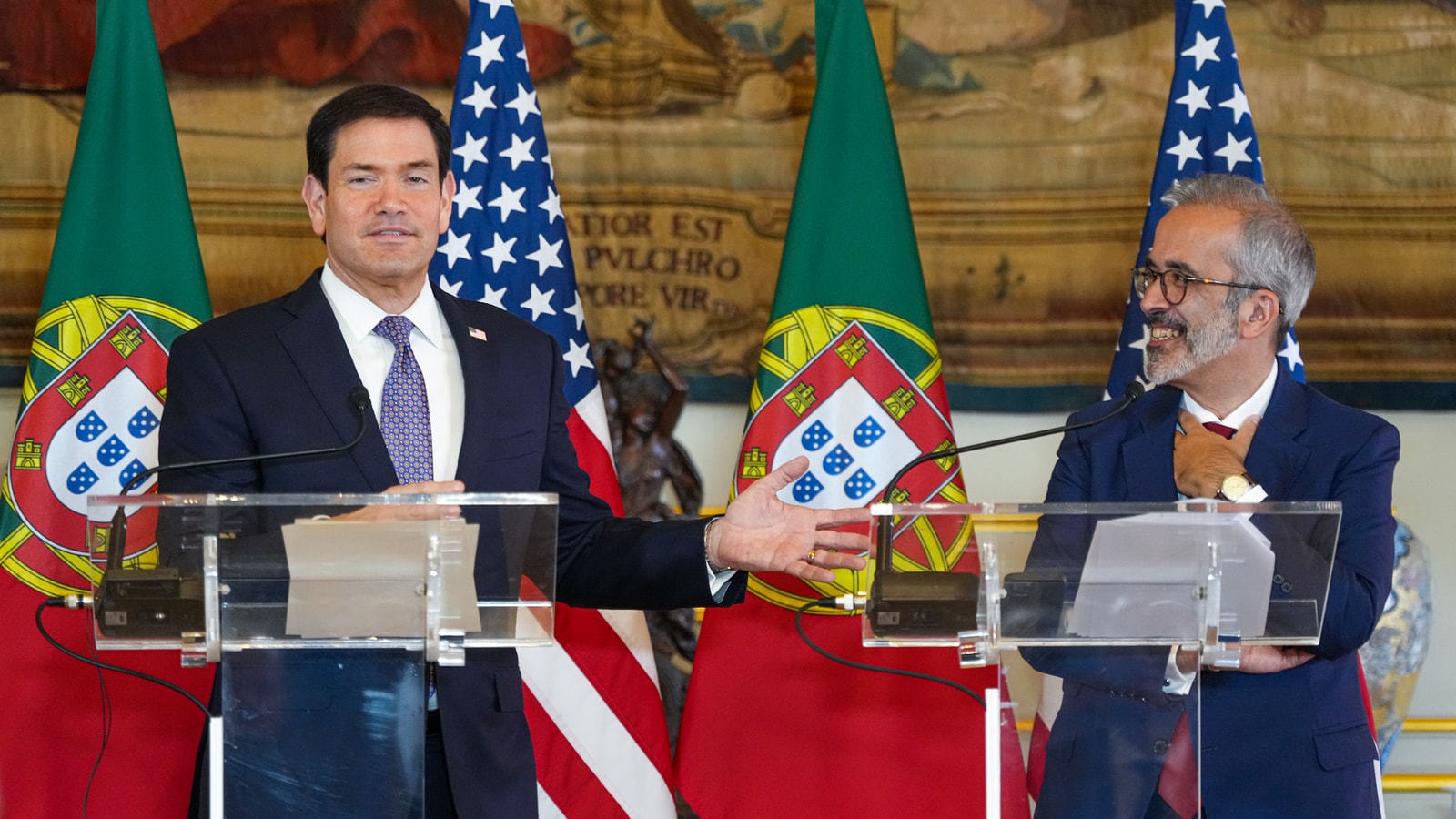 Marco Rubio con el canciller portugués en Lisboa, el 8 de octubre de 2026