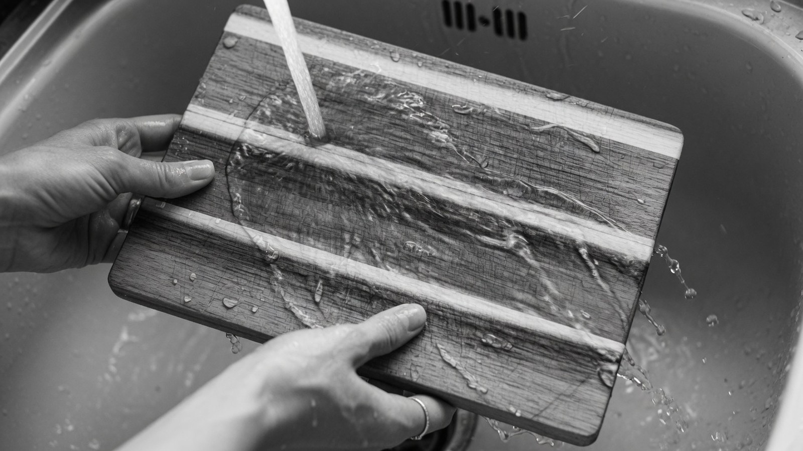 Enjuague de superficie de cocina tras limpiar - Imagen Cortesía de Fundado